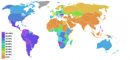 Christianity_percentage_by_country (wikipedia)